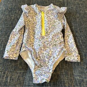 ☀️ 3/$15 George Toddler Girl’s Long Sleeve Rash Guard Floral Swimsuit